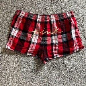 PINK Plaid PJ Shorts